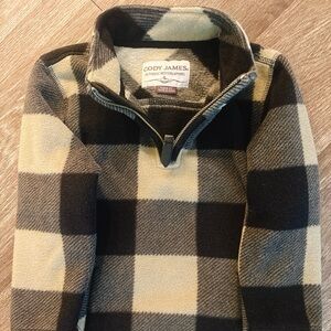 Cody James Kids Checkered Fleece Pullover - Black and Cream